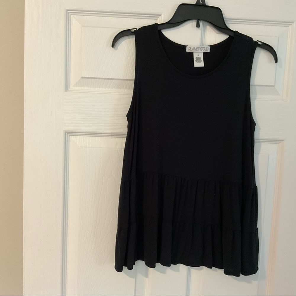 Planet Gold Black Sleeveless shirt